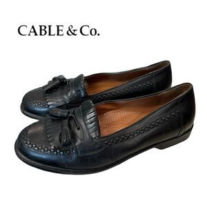 Cable & Co. Men's Black Italian Leather Kiltie Tassel Slip-on Loafers 9